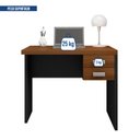 Ver imagem 6 de Mesa Estudos Moderna Mdp Escrivaninha C/ 2 Gavetas:nogueira-preto