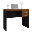 Ver imagem 5 de Mesa Estudos Moderna Mdp Escrivaninha C/ 2 Gavetas:nogueira-preto