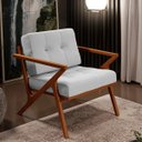 Ver imagem 1 de Poltrona Decorativa Sala de Estar com Cintas de Corano Laís B04 Linho Cinza - Lyam Decor