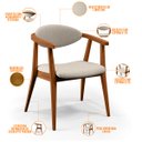 Ver mais imagens de Kit 2 Poltronas Decorativas para Sala de Estar Cecília B04 Linho Cru - Lyam Decor