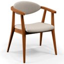 Ver imagem 3 de Kit 2 Poltronas Decorativas para Sala de Estar Cecília B04 Linho Cru - Lyam Decor