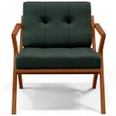 Ver imagem 3 de Poltrona Decorativa Sala de Estar com Cintas de Corano Laís B04 Linho Verde Musgo - Lyam Decor