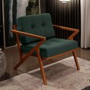Ver imagem 1 de Poltrona Decorativa Sala de Estar com Cintas de Corano Laís B04 Linho Verde Musgo - Lyam Decor