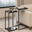 Ver imagem 1 de Kit Mesas Laterais Decorativas Industrial D01 Design Preto - Lyam Decor