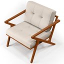 Ver imagem 7 de Kit 2 Poltronas Decorativas Sala de Estar com Cintas de Corano Laís B04 Linho Cru - Lyam Decor
