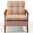 Ver imagem 4 de Kit 2 Poltronas Decorativas para Sala de Estar Encosto Ripado Emília B04 Linho Rosê - Lyam Decor