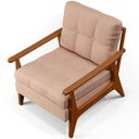 Ver imagem 7 de Kit 2 Poltronas Decorativas para Sala de Estar Encosto Ripado Emília B04 Linho Rosê - Lyam Decor