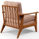 Ver imagem 6 de Kit 2 Poltronas Decorativas para Sala de Estar Encosto Ripado Emília B04 Linho Rosê - Lyam Decor