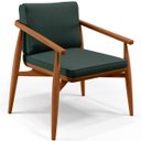 Ver imagem 2 de Poltrona Decorativa Sala de Estar com Cintas de Corano Lavínia B04 Linho Verde Musgo - Lyam Decor