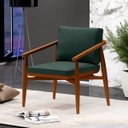 Ver imagem 1 de Poltrona Decorativa Sala de Estar com Cintas de Corano Lavínia B04 Linho Verde Musgo - Lyam Decor