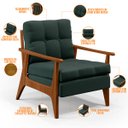 Ver mais imagens de Kit 2 Poltronas Decorativas para Sala de Estar Encosto Ripado Emília B04 Linho Verde Musgo - Lyam