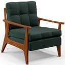 Ver imagem 3 de Kit 2 Poltronas Decorativas para Sala de Estar Encosto Ripado Emília B04 Linho Verde Musgo - Lyam