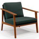 Ver imagem 2 de Poltrona Decorativa para Sala de Estar Petra B04 Linho Verde Musgo - Lyam Decor