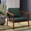 Ver imagem 1 de Poltrona Decorativa para Sala de Estar Petra B04 Linho Verde Musgo - Lyam Decor