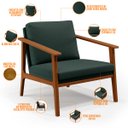 Ver imagem 6 de Poltrona Decorativa para Sala de Estar Petra B04 Linho Verde Musgo - Lyam Decor