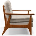 Ver imagem 4 de Poltrona Decorativa para Sala de Estar Encosto Ripado Emília B04 Linho Cru - Lyam Decor