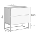 Ver imagem 3 de Kit 2 Mesas de Cabeceira para Quarto Casal Eros 45cm Base Ferro Estilo Moderno Pés Preto:cinza