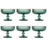 Jogo de 6 Taças para Sobremesa em Cristal Verde com Borda Dourada 310ml - 1