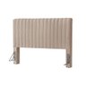 Cabeceira Cama Box King 1,93m Estofada Havai Veludo Bege - 2