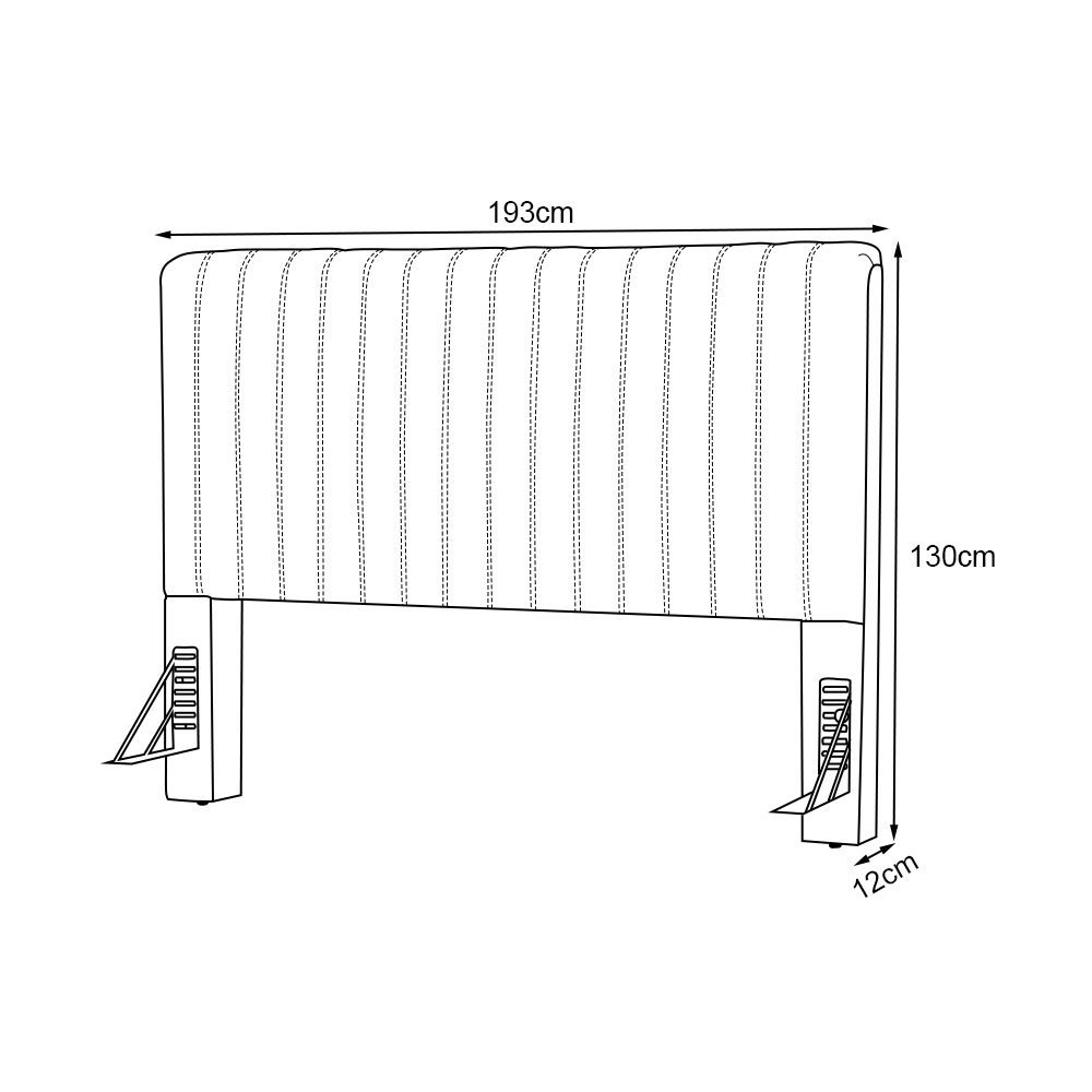 Cabeceira Cama Box King Estofada Havai Veludo Bege - 6