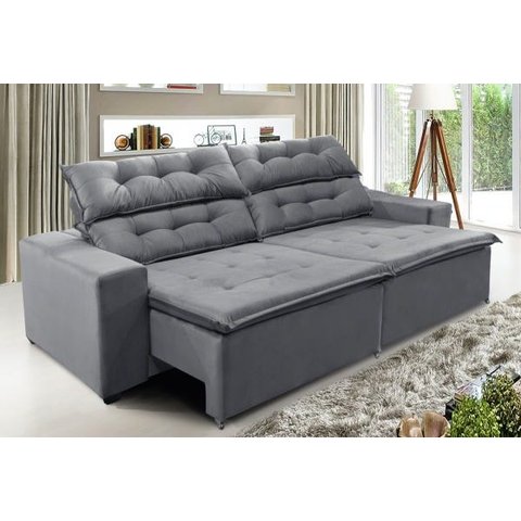 Sofá Top Concepit 3,00M Retrátil com Molas Castor