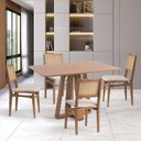 Ver imagem 1 de Conjunto Mesa com 4 Cadeiras Madeira Maciça Tampo Laminado Sala de Jantar Serena