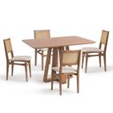 Ver imagem 2 de Conjunto Mesa com 4 Cadeiras Madeira Maciça Tampo Laminado Sala de Jantar Serena