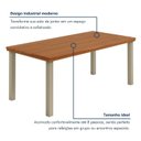Ver imagem 5 de Mesa de Jantar 8 Lugares Industrial Madeira Maciça 200x90cm Athenas Marrom Dourado/Marrom