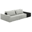 Ver imagem 1 de Sofá Ilha Modular Living com Puff 232cm Georgia K04 Linho Cinza/preto - Mpozenato