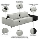 Ver imagem 6 de Sofá Ilha Modular Living com Puff 232cm Georgia K04 Linho Cinza/preto - Mpozenato