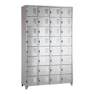 Armário Roupeiro de Aço Vestiário Academia 32 Portas Locker Cinza