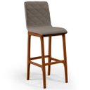 Ver imagem 3 de Kit 2 Banquetas Altas para Cozinha Sala de Jantar Fixa Zoe B04 Linho Bege - Lyam Decor