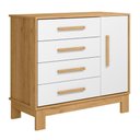Ver imagem 1 de 4355- Comoda Sap. 1pt/4gav Q Encanto Slim Freijo Toq/branco Acetinado (4355.35)