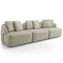 Ver imagem 5 de Sofá 3 Lugares para Sala de Estar Living 228cm Arlo F04 Veludo Bege - Lyam Decor