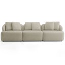 Ver imagem 2 de Sofá 3 Lugares para Sala de Estar Living 228cm Arlo F04 Veludo Bege - Lyam Decor