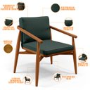 Ver mais imagens de Kit 2 Poltronas Decorativas Sala de Estar com Cintas de Corano Lavínia B04 Linho Verde Musgo -