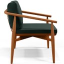 Ver imagem 5 de Kit 2 Poltronas Decorativas Sala de Estar com Cintas de Corano Lavínia B04 Linho Verde Musgo -