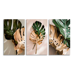 Quadros Decorativos Folhas Costela-de-adão Botânico Moderno - 3