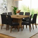Ver imagem 1 de Conjunto Sala de Jantar Mesa Tampo de Madeira 8 Cadeiras Rustic/oxford Doris Madesa