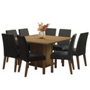 Ver imagem 2 de Conjunto Sala de Jantar Mesa Tampo de Madeira 8 Cadeiras Rustic/oxford Doris Madesa