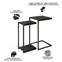 Ver mais imagens de 02 Conjuntos de Mesas Laterais Decorativas Industrial D01 Design Preto - Lyam Decor