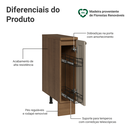 Ver imagem 5 de Balcão Porta-Temperos 20 cm 1 Porta (com Tampo) Rustic/Crema Vik Madesa