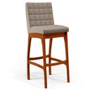 Ver imagem 3 de Kit 02 Banquetas Altas Para Cozinha Sala de Jantar Fixa Mila B04 Linho Bege - Lyam Decor