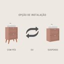 Ver imagem 2 de Gabinete para Banheiro com Tampo Cuba e Espelho Redondo 60cm Retro Mdf Rosa Milano - On Móveis