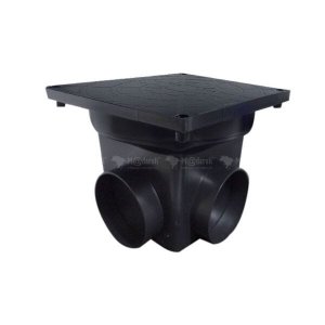 Caixa Passagem Inspeção E Esgoto Preta 4,5 L 24X20X24 Cm