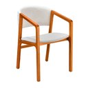Ver imagem 1 de Cadeira para Mesa de Jantar Thor 52cm Madeira Maciça | Linho Off White - Sallar Home