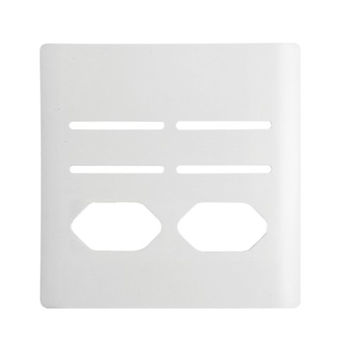 Placa 4x4 para 4 Interruptores + 2 Tomadas com Suporte Branca - NOVARA