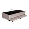 Cama Box Baú Auxiliar Solteiro Suede Espuma 8cm 88x188x45 Bege - 2