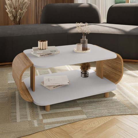 Mesa de Centro Floripa Off White/cinamomo - Móveis Bechara