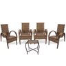 Kit 4 cadeiras e mesa de Centro Napoli para Área, Edícula, Jardim, Ferro e Fibra Trama Fechada 07 - 1